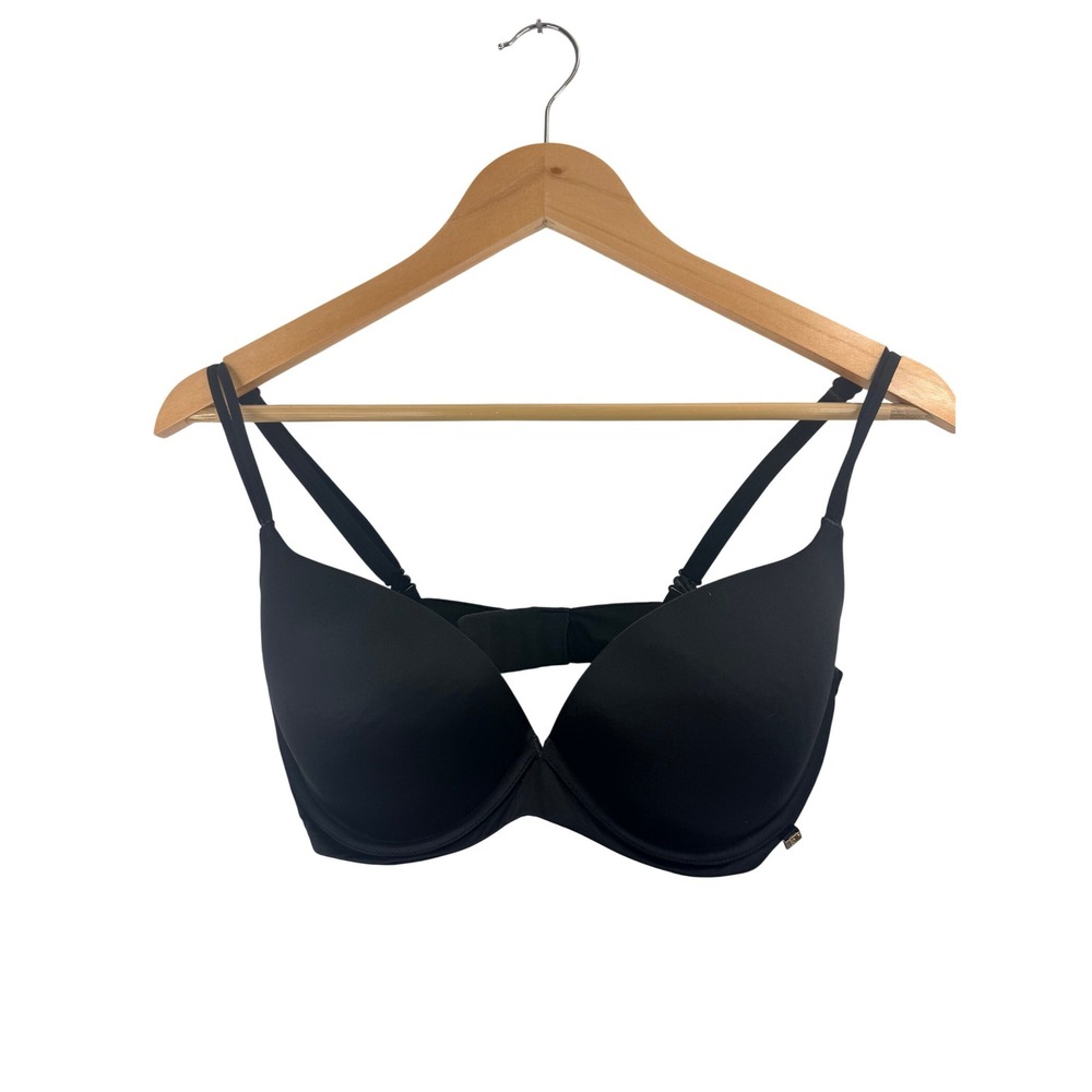 Victorias Secret Very Sexy Black Push Up Plunge Underwire Bra Double Straps 34DD